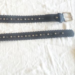 2x (46"-48") Black with clear crystals belt for jeans